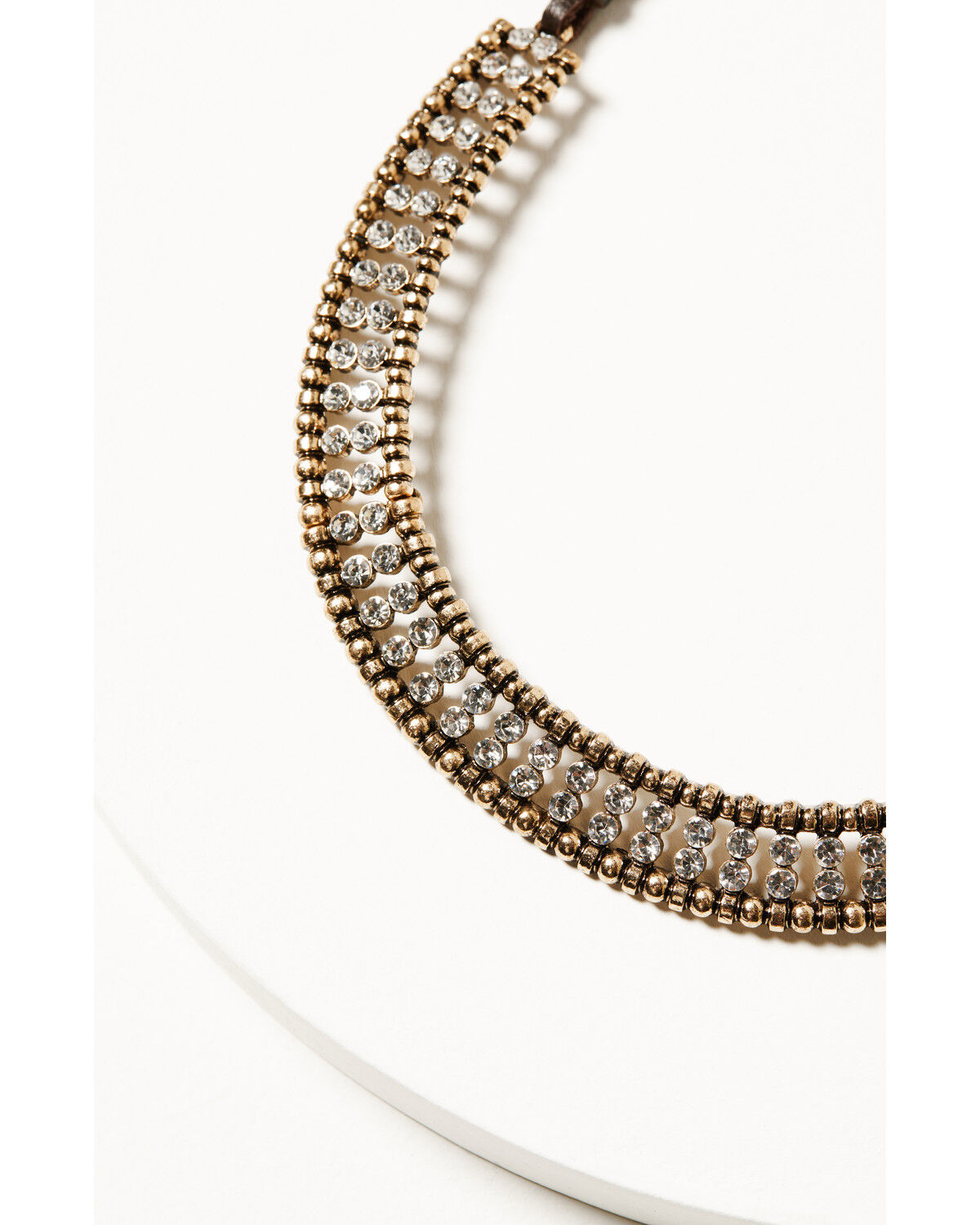 Image #2 - Shyanne Women's Summer Moon Antique Gold Adjustable Rhinestone Necklace, Gold, hi-res