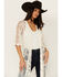 Image #2 - Shyanne Women's Long Knit Lace Kimono, Cream, hi-res