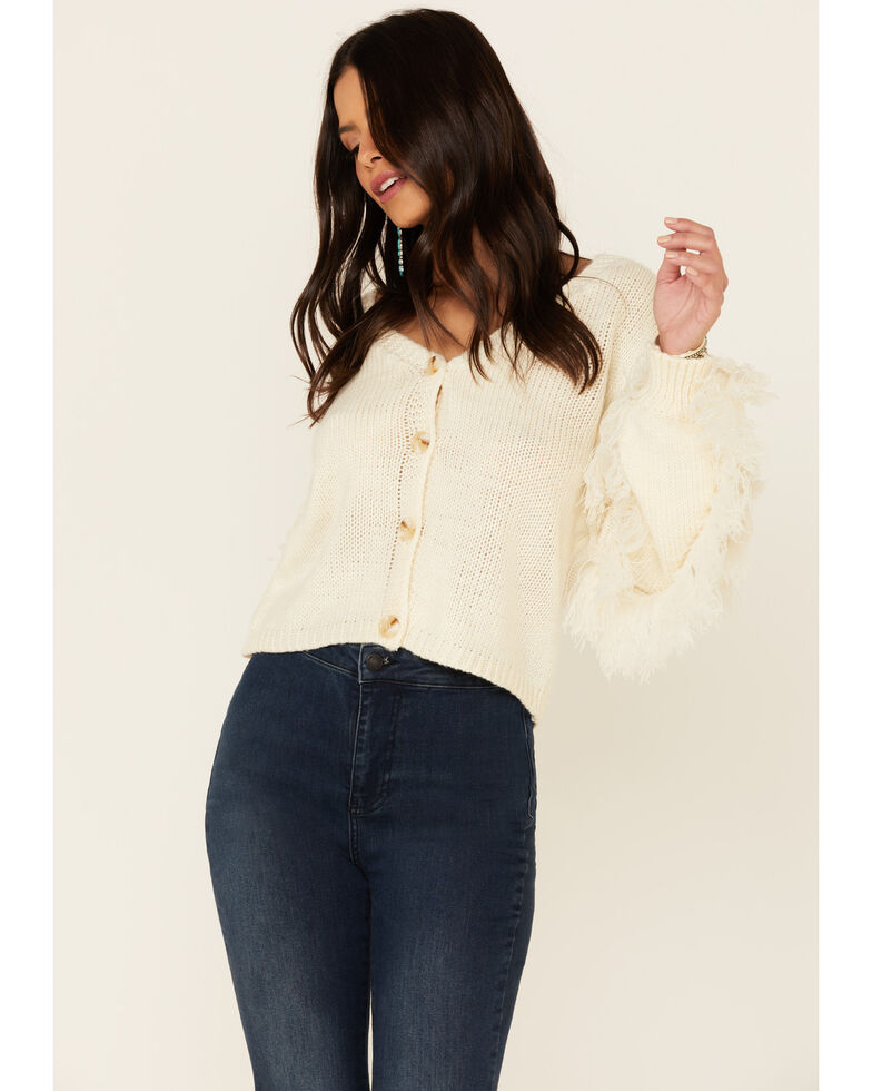 Sadie Sage Women S Switch Swish Fringe Sleeve Sweater Country Outfitter