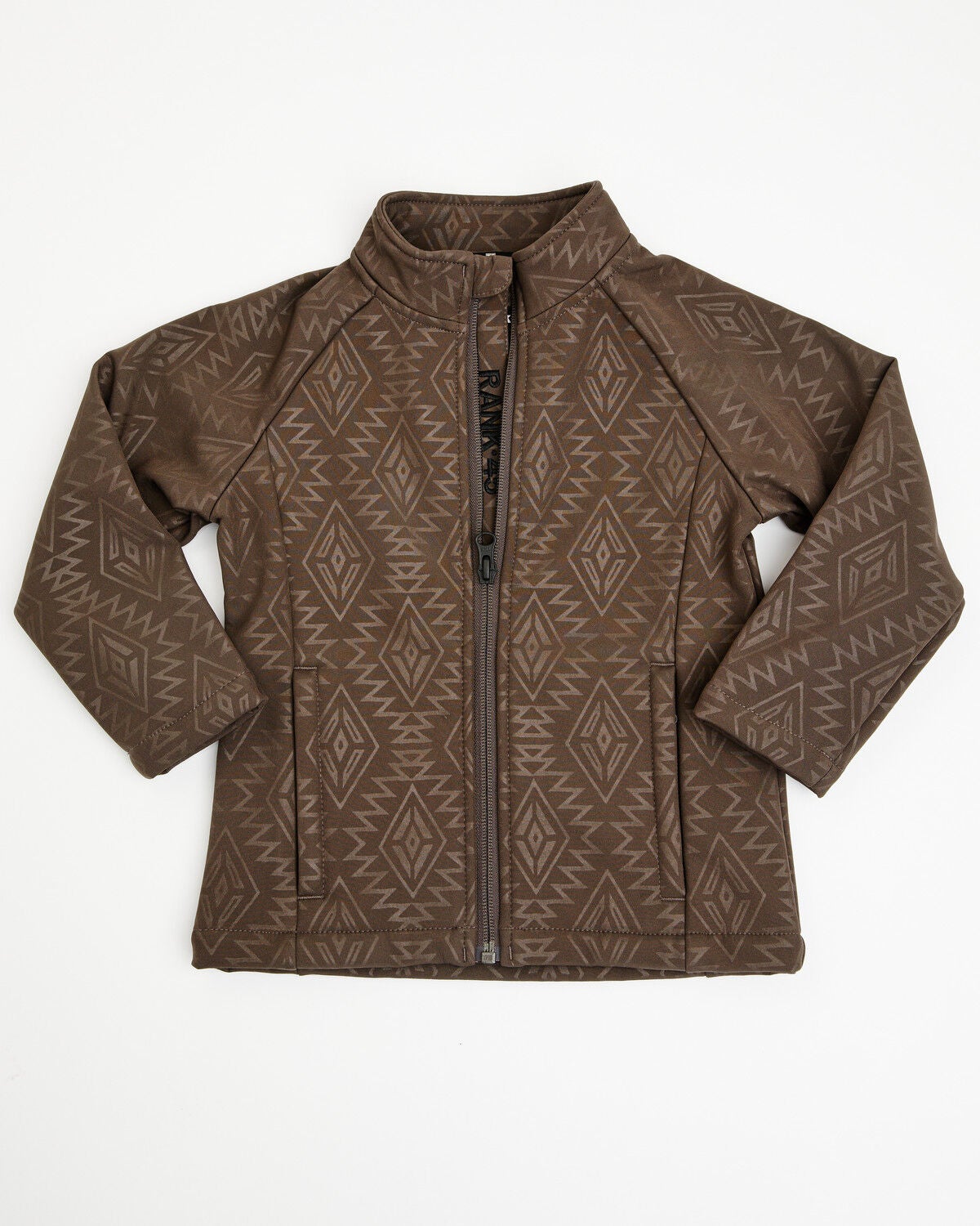 Image #1 - RANK 45&reg; Boys' Buck Southwestern Print Softshell Jacket, Brown, hi-res