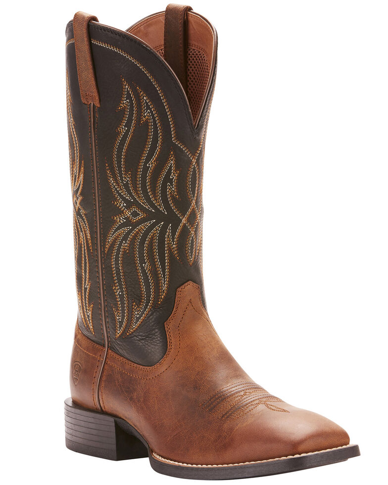 Ariat Men's Rustler Brute Western Boots - Square Toe, Brown, hi-res