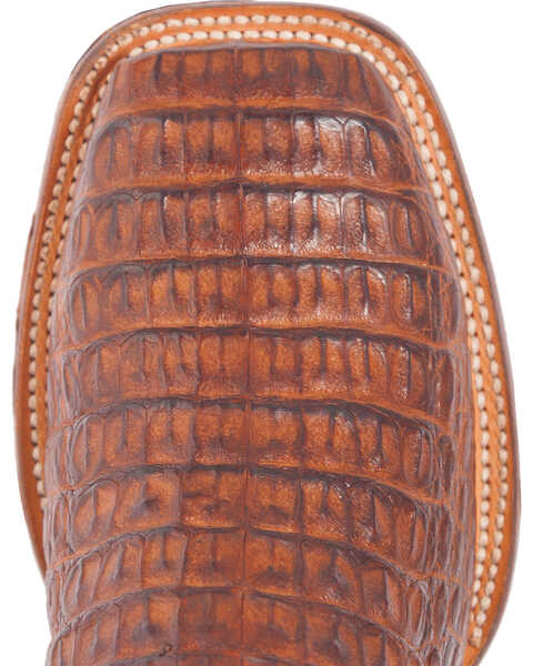 Image #12 - El Dorado Men's Handmade Caiman Back Brass Stockman Boots - Broad Square Toe, Bronze, hi-res