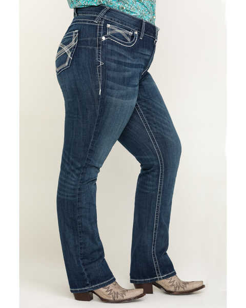 Ariat Women's R.E.A.L. Dresden Ivy Stackable Straight Jeans- Plus, Blue, hi-res