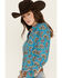 Image #2 - Cinch Women's Floral Long Sleeve Button-Down Western Shirt, Blue, hi-res