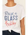 Image #3 - Cut & Paste Women's Raise A Glass To Freedom Graphic Short Sleeve Tee, Ivory, hi-res