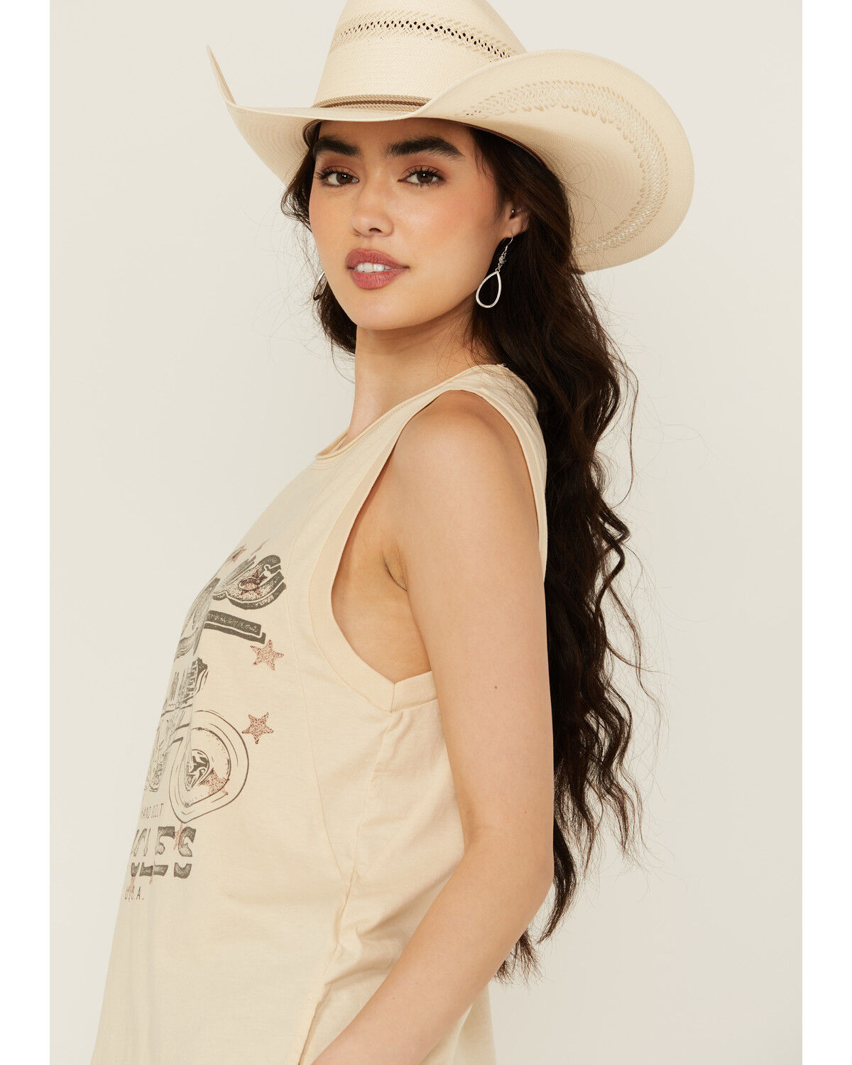 Image #2 - Cleo + Wolf Women's Vintage Moto Tank Top, Oatmeal, hi-res