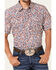 Image #3 - Cody James Men's Ecstatic Paisley Print Short Sleeve Snap Western Shirt , Red/white/blue, hi-res