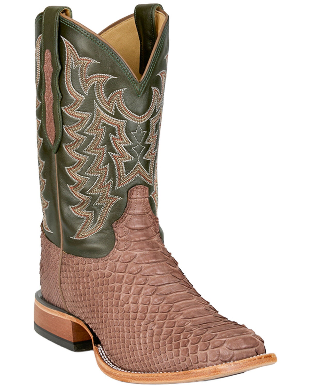 Tony Lama Men's Mario Exotic Python Western Boots - Broad Square Toe, Brown, hi-res