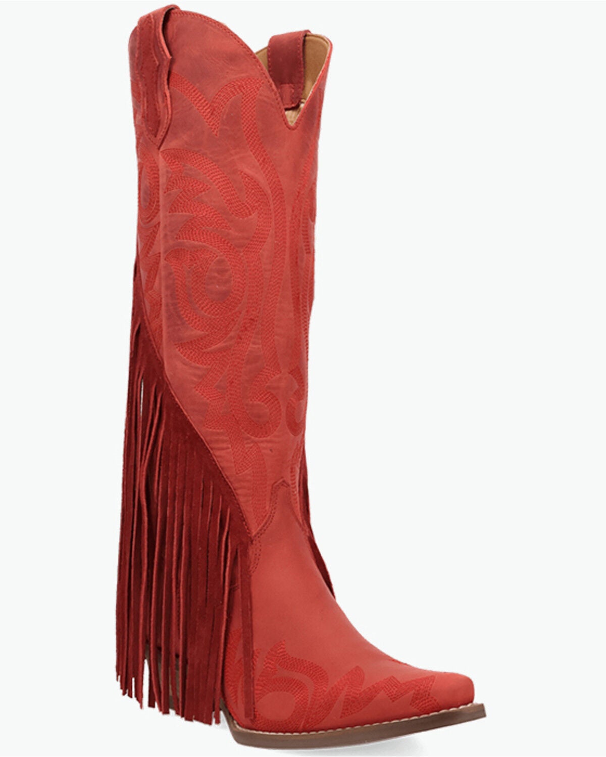 Dingo Women's Walk West Western Boots - Snip Toe, Red, hi-res
