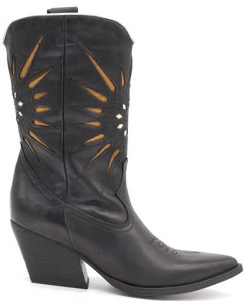 Image #2 - Golo Women's Contrasting Sun Western Boots - Pointed Toe, Black, hi-res
