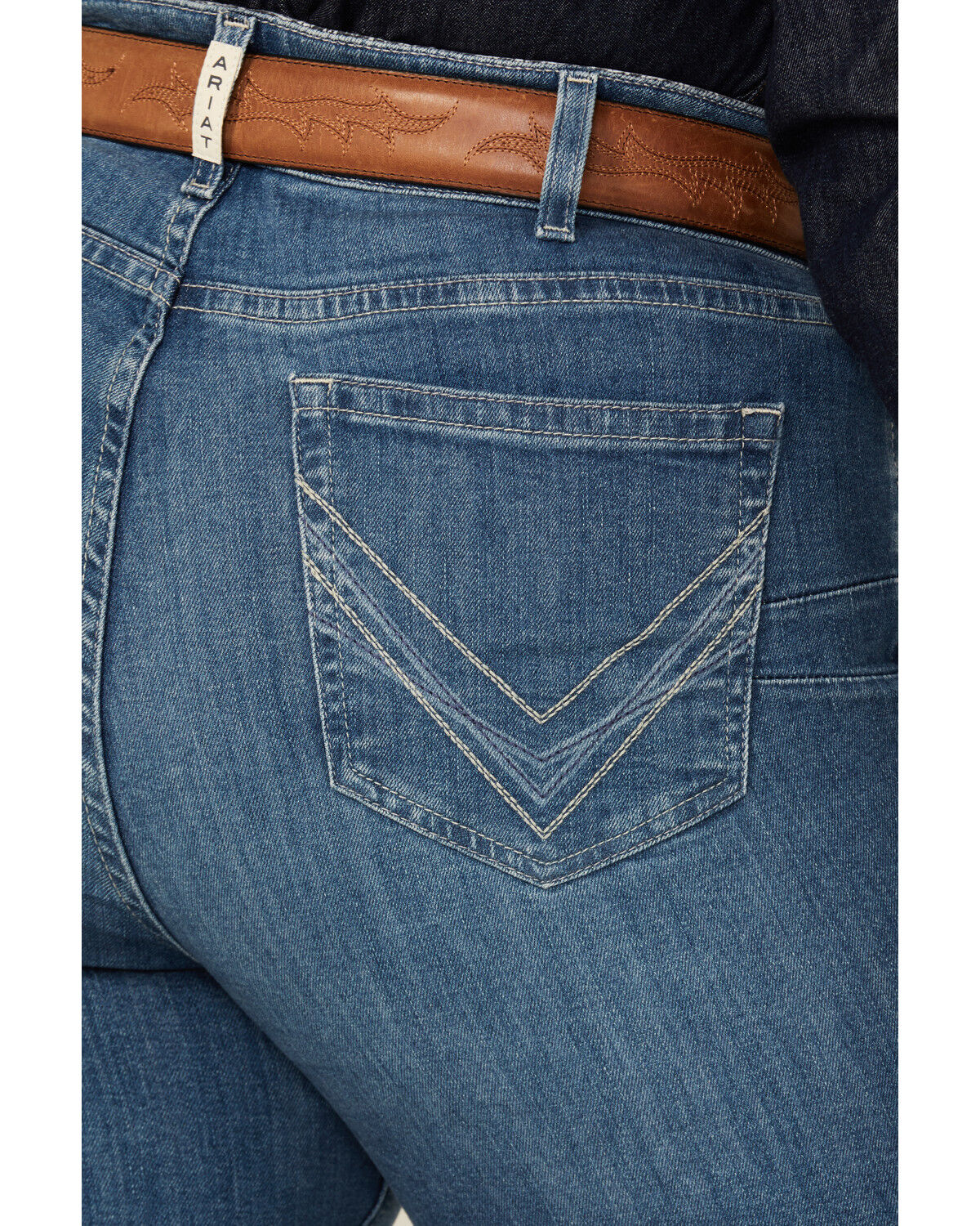 Image #4 - Ariat Women's Medium Wash Perfect Rise Clover Straight Jeans - Plus, Medium Wash, hi-res