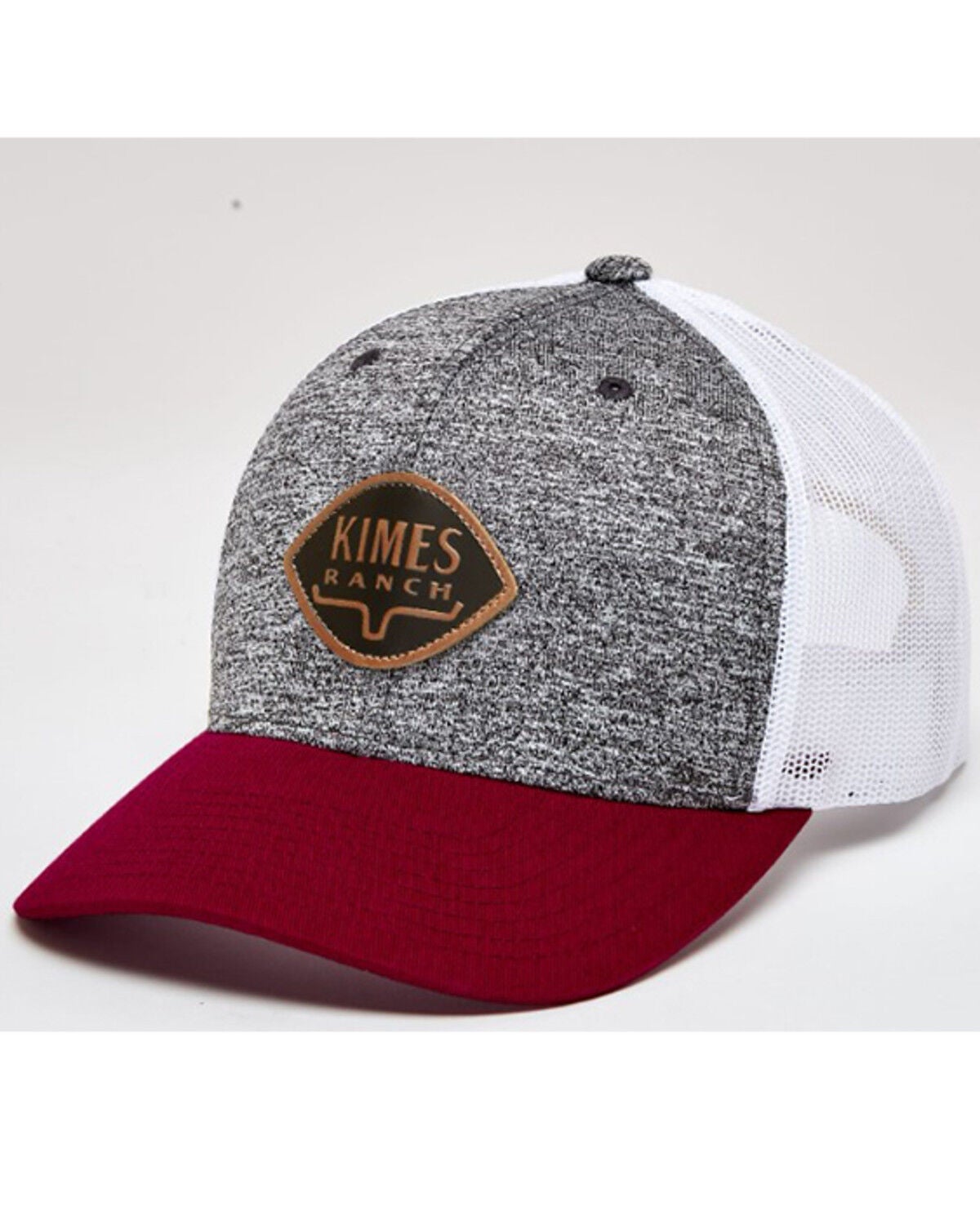 Kimes Ranch Men's Lark Logo Patch Mesh Back Trucker Cap, Heather Grey, hi-res