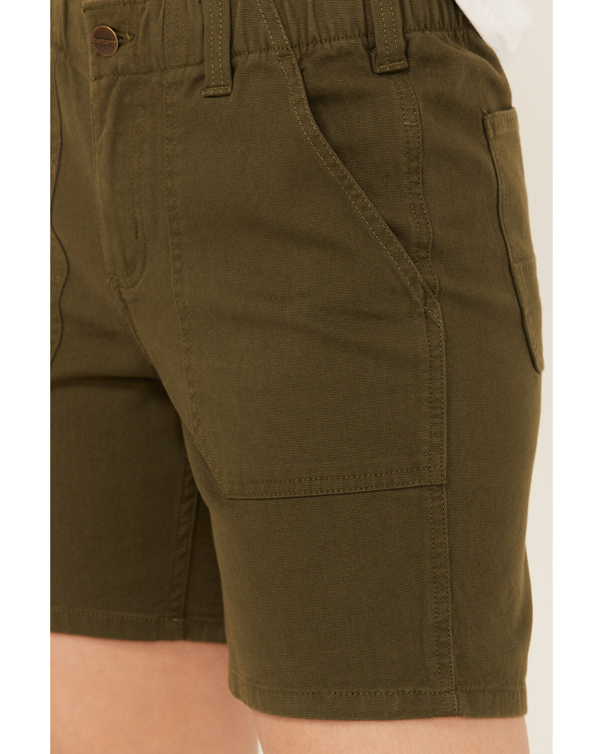 Image #2 - Carhartt Women's Rugged Flex™ Relaxed Fit Canvas Work Shorts, Forest Green, hi-res
