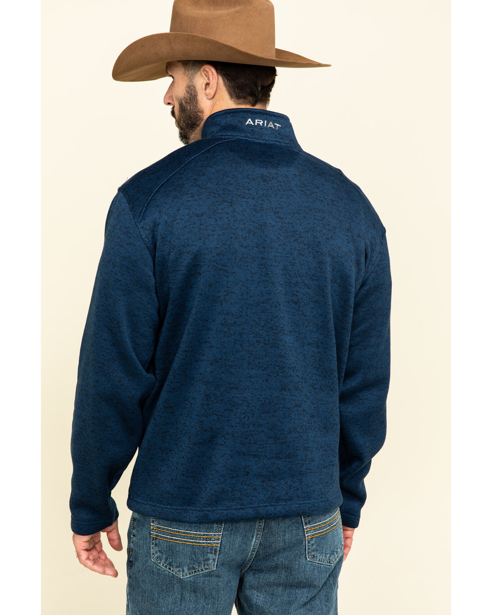 Image #2 - Ariat Men's Indigo Caldwell 1/4 Zip Pullover, Indigo, hi-res