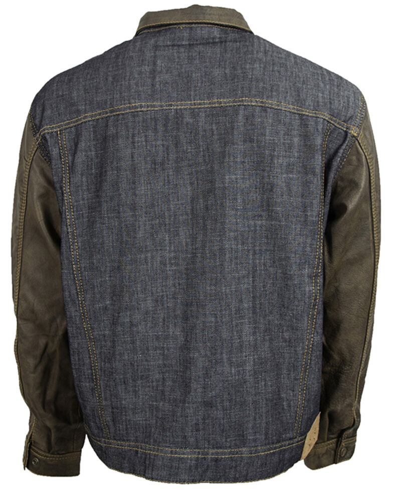 STS Ranchwear Boys' Mustang Leather Denim Jacket , Blue, hi-res