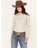 Image #1 - Wrangler Retro Women's Boot Barn Exclusive Plaid Print Long Sleeve Pearl Snap Western Shirt, Light Blue, hi-res