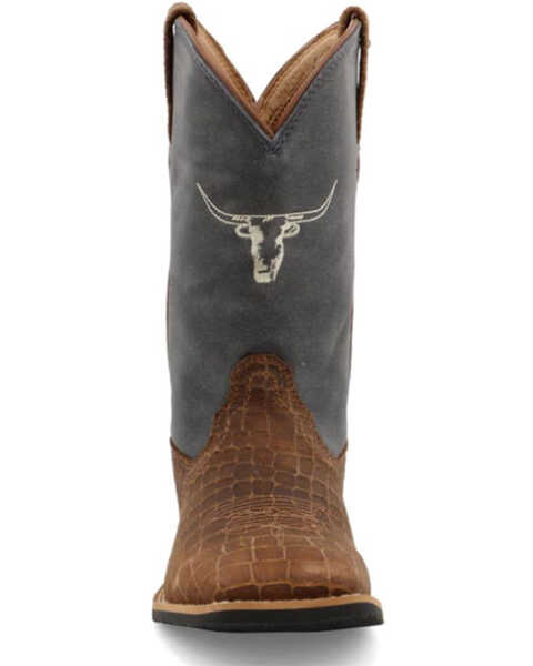 Image #4 - Twisted X Boys' Top Hand Western Boots - Broad Square Toe , Brown/blue, hi-res