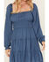 Image #3 - Ash & Violet Women's Long Sleeve Tiered Mini Dress, Teal, hi-res