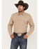 Image #1 - Blue Ranchwear Men's Twill Plaid Print Long Sleeve Western Snap Shirt, Medium Yellow, hi-res