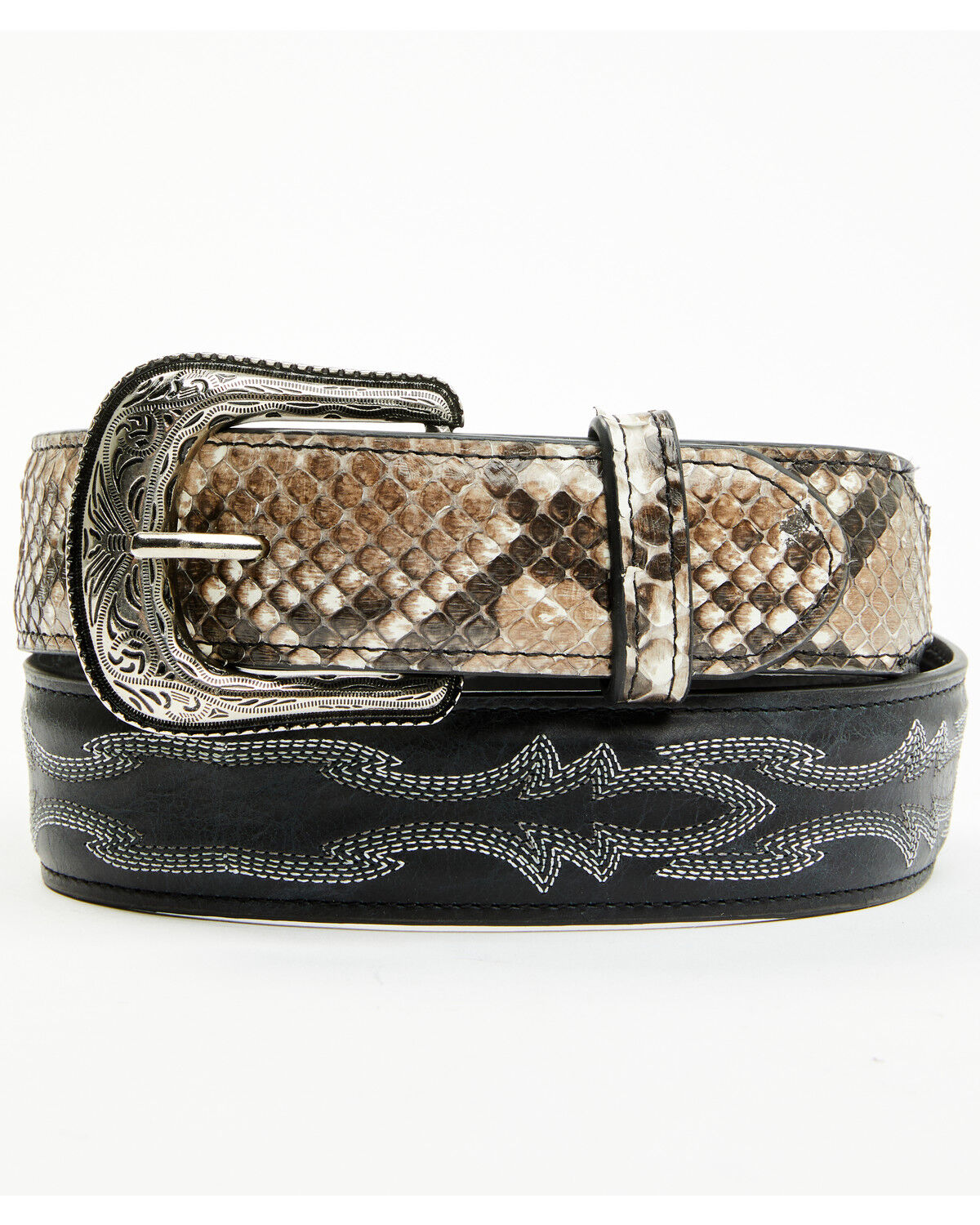 Image #1 - Cody James Men's Exotic Python Belly Billet Belt, Natural, hi-res