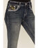Image #4 - Grace In LA Women's Medium Wash Camo Fleur De Lis Embroidered Mid Rise Bootcut Stretch Denim Jeans, Medium Wash, hi-res