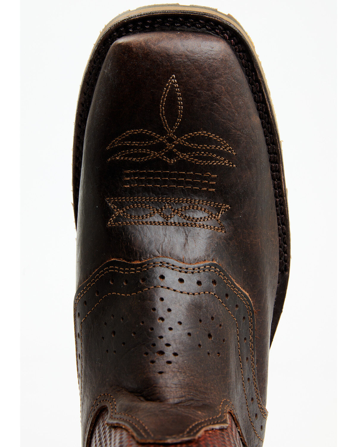Image #6 - Double H Men's 11" Domestic Ice Roper Performance Western Boots - Broad Square Toe, Chocolate, hi-res