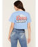 Image #1 - Junk Food Clothing Women's Coors Light Mountains Short Sleeve Cropped Graphic Tee, Blue, hi-res