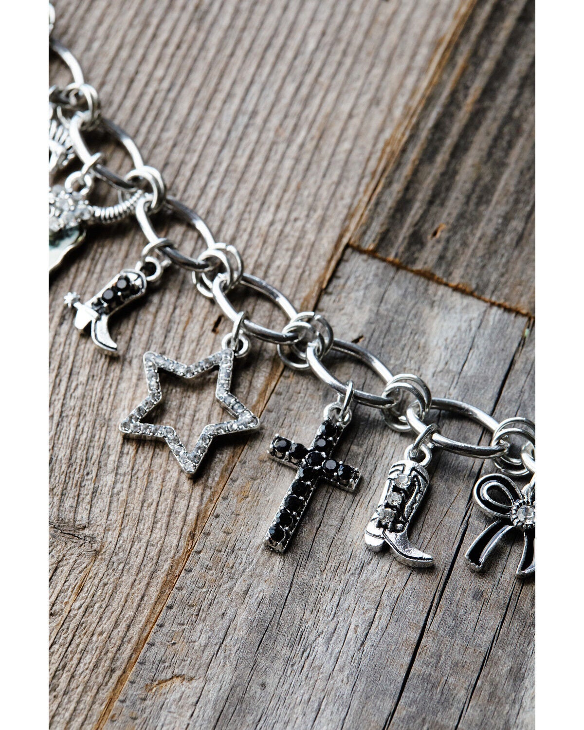 Image #2 - Shyanne Women's True Western Heart Charm Bracelet, Silver, hi-res