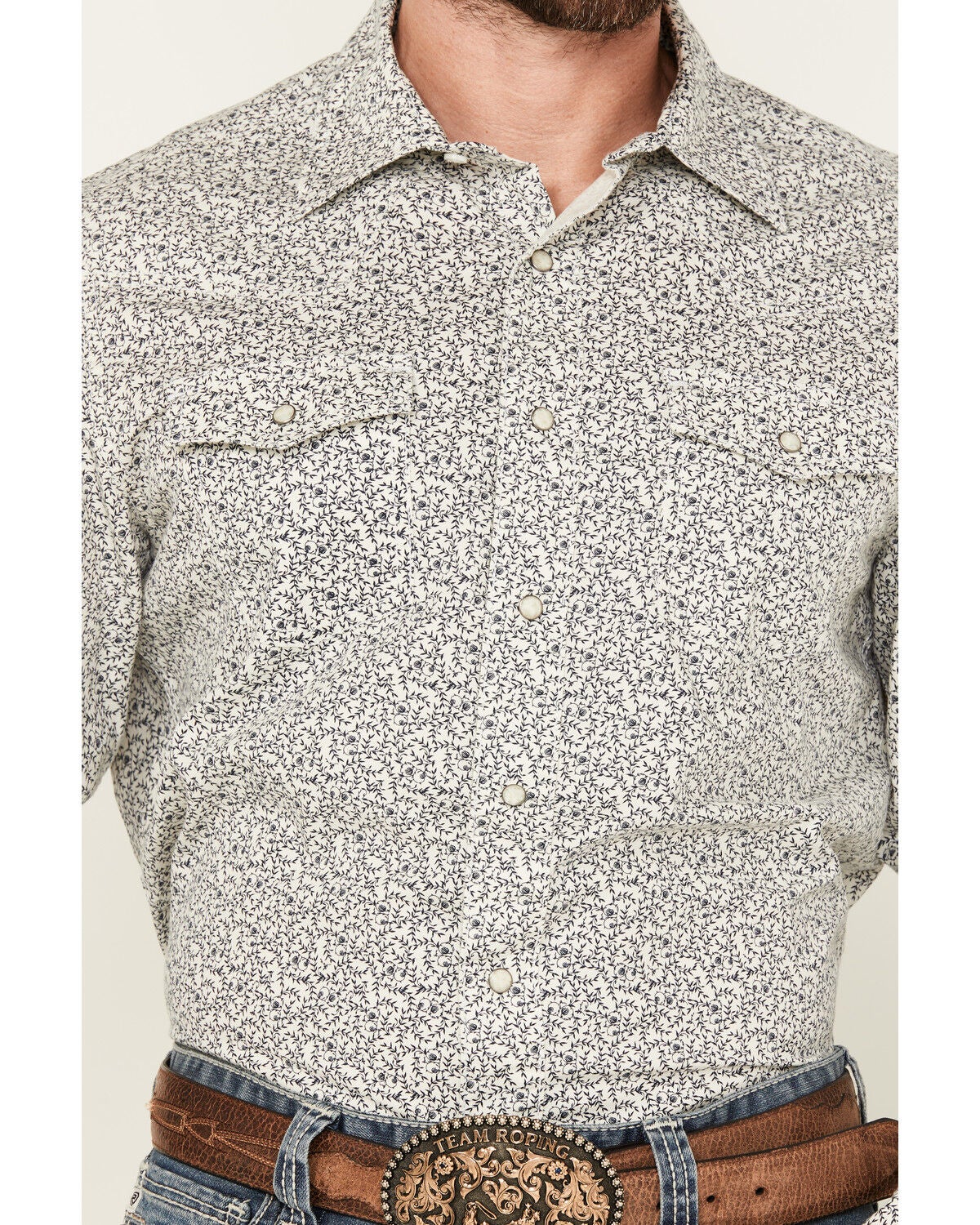 Image #3 - Wrangler Retro Men's Floral Print Long Sleeve Snap Western Shirt, White, hi-res