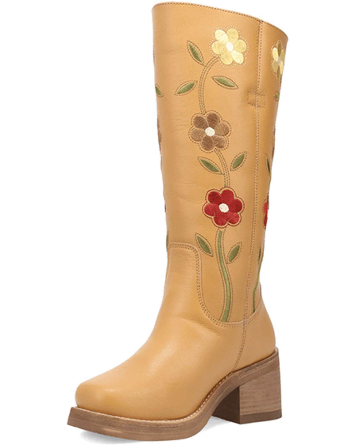 Image #4 - Dingo Women's Floral Bloom Fashion Boots - Round Toe, Tan, hi-res
