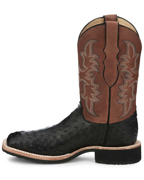 Image #3 - Justin Men's Drover Exotic Full Quill Ostrich Western Boots - Broad Square Toe, Black, hi-res