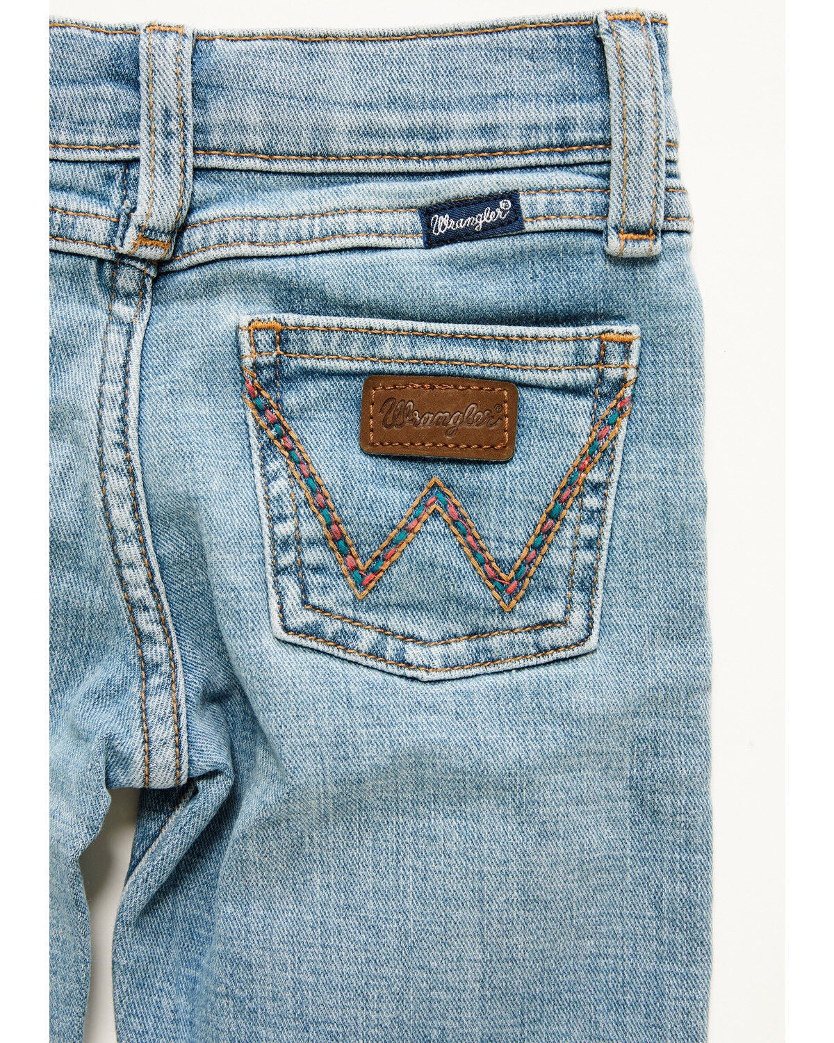 Image #2 - Wrangler Toddler Girls' Kelsey Light Wash Bootcut Stretch Denim Jeans, Light Wash, hi-res