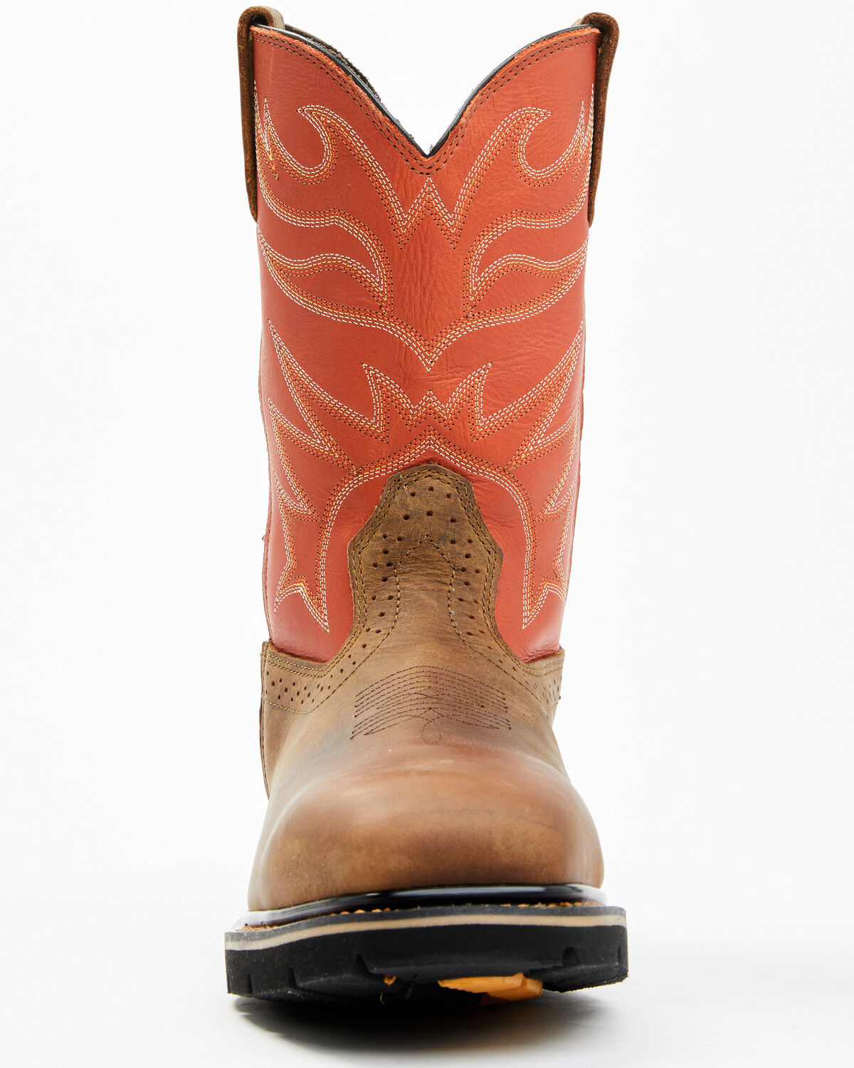 Image #4 - Cody James Men's Mustang Pull-On Waterproof Work Boots - Composite Toe, Orange, hi-res