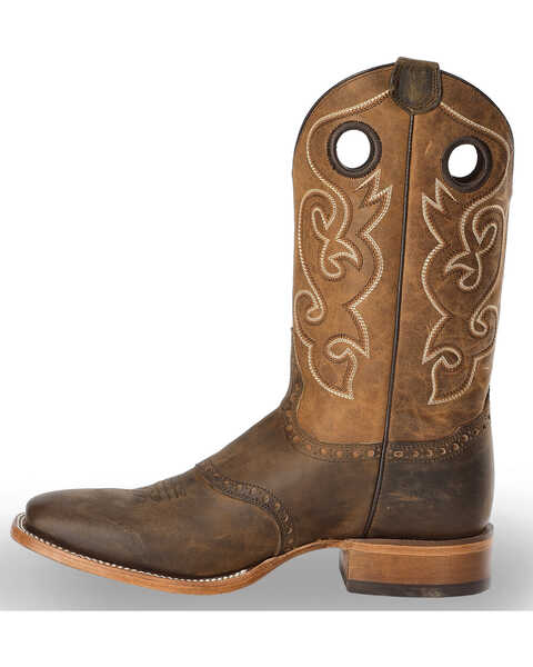 Image #3 - Cody James Men's Saddle Vamp Western Boots - Broad Square Toe, Brown, hi-res