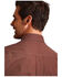 Image #2 - Stetson Men's Dobby Plaid Print Long Sleeve Button-Down Western Shirt, Wine, hi-res