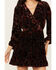 Image #3 - Shyanne Women's Burnout Velvet Peasant Mini Dress, Black, hi-res