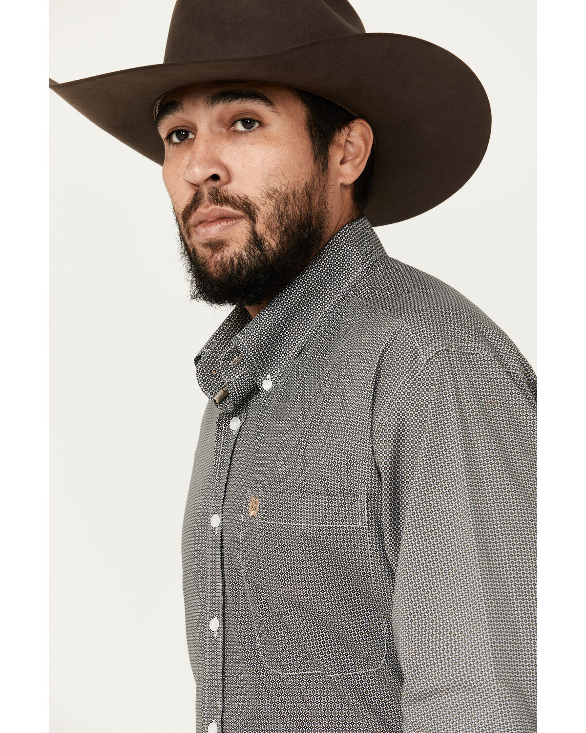 Image #2 - Cinch Men's Geo Print Long Sleeve Button-Down Stretch Western Shirt, Black, hi-res