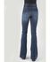 Image #3 - Stetson Women's 921 Medium Wash High Rise Yoke Flare Jean, Blue, hi-res