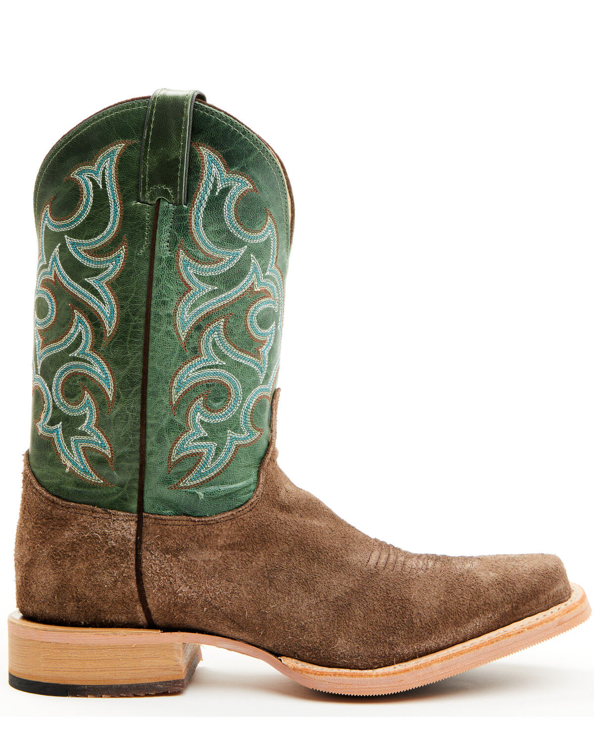 Image #2 - Justin Men's Fergus Roughout Western Boots - Square Toe, Chocolate, hi-res