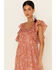 Image #2 - Free People Women's Bonita Floral Print Flutter Sleeve Midi Dress, Rust Copper, hi-res