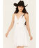 Image #1 - Angie Women's Eyelet Knot Front Dress, White, hi-res