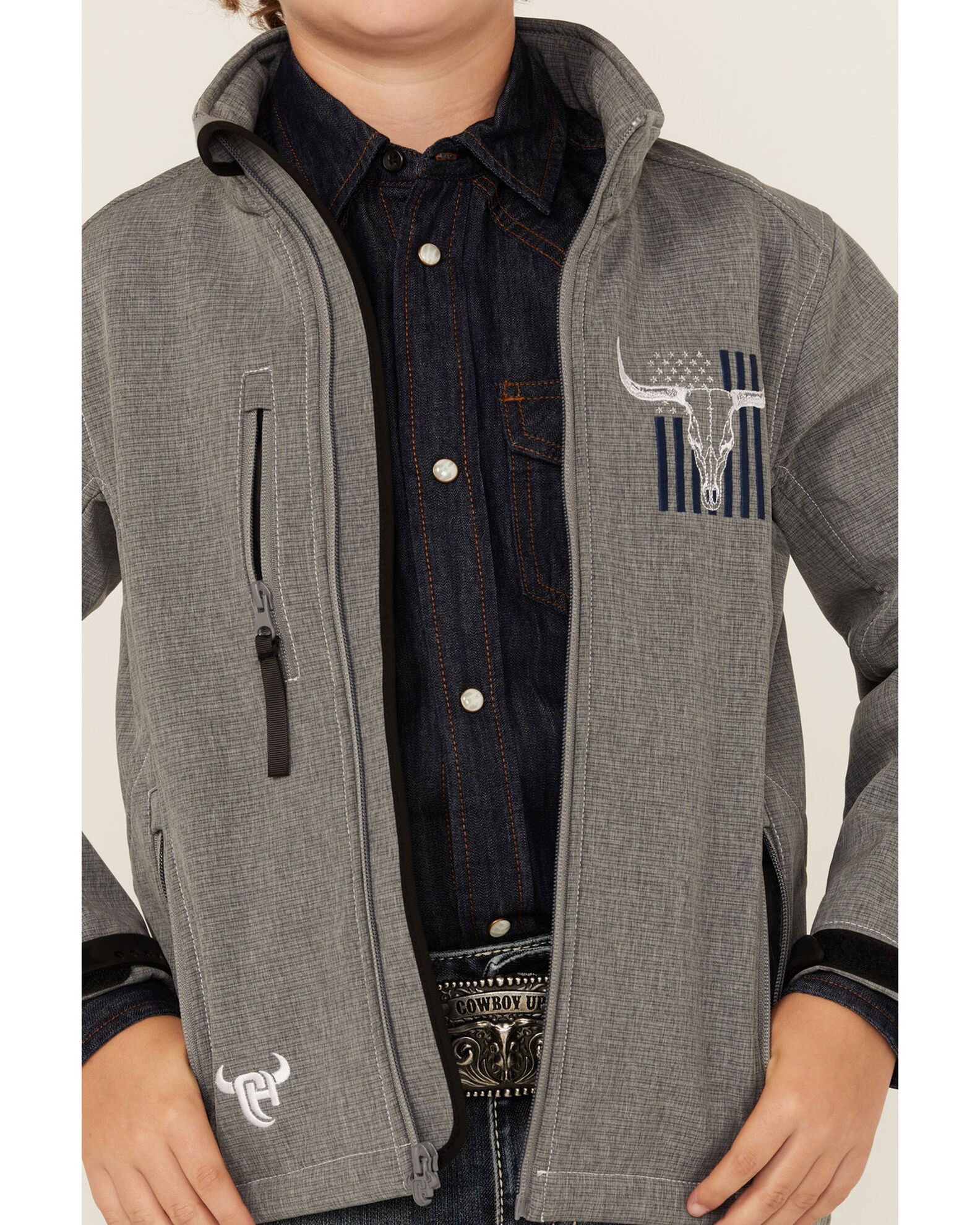 Product Name: Cowboy Hardware Boys' Skull Flag Softshell Jacket