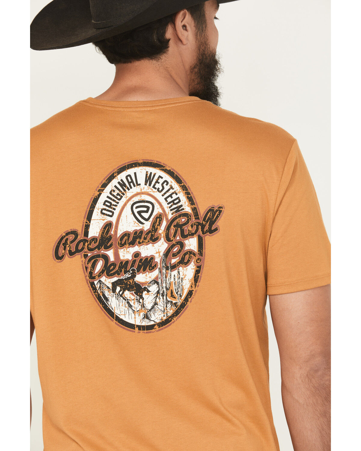 Image #4 - Rock & Roll Denim Men's Logo Short Sleeve Graphic T-Shirt, Gold, hi-res