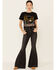 Image #2 - Country Deep Women's Acid Washed Desperado Graphic Tee , Black, hi-res