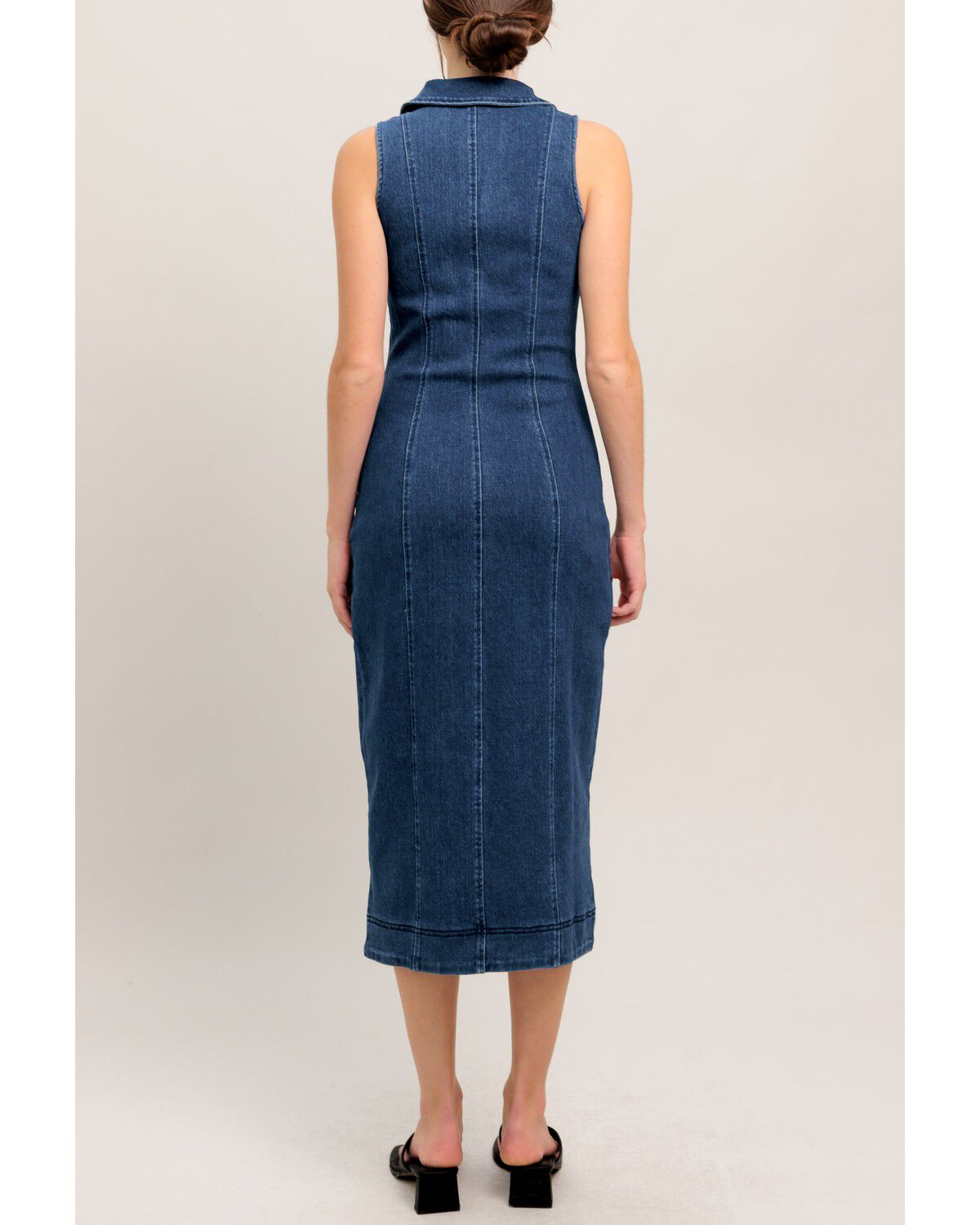 Image #3 - Flying Tomato Women's Everyday Edge Denim Midi Dress, Medium Wash, hi-res