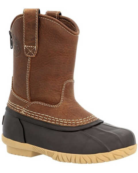 Georgia Boot Youth Boys' Marshland Pull On Muck Duck Boots , Brown, hi-res