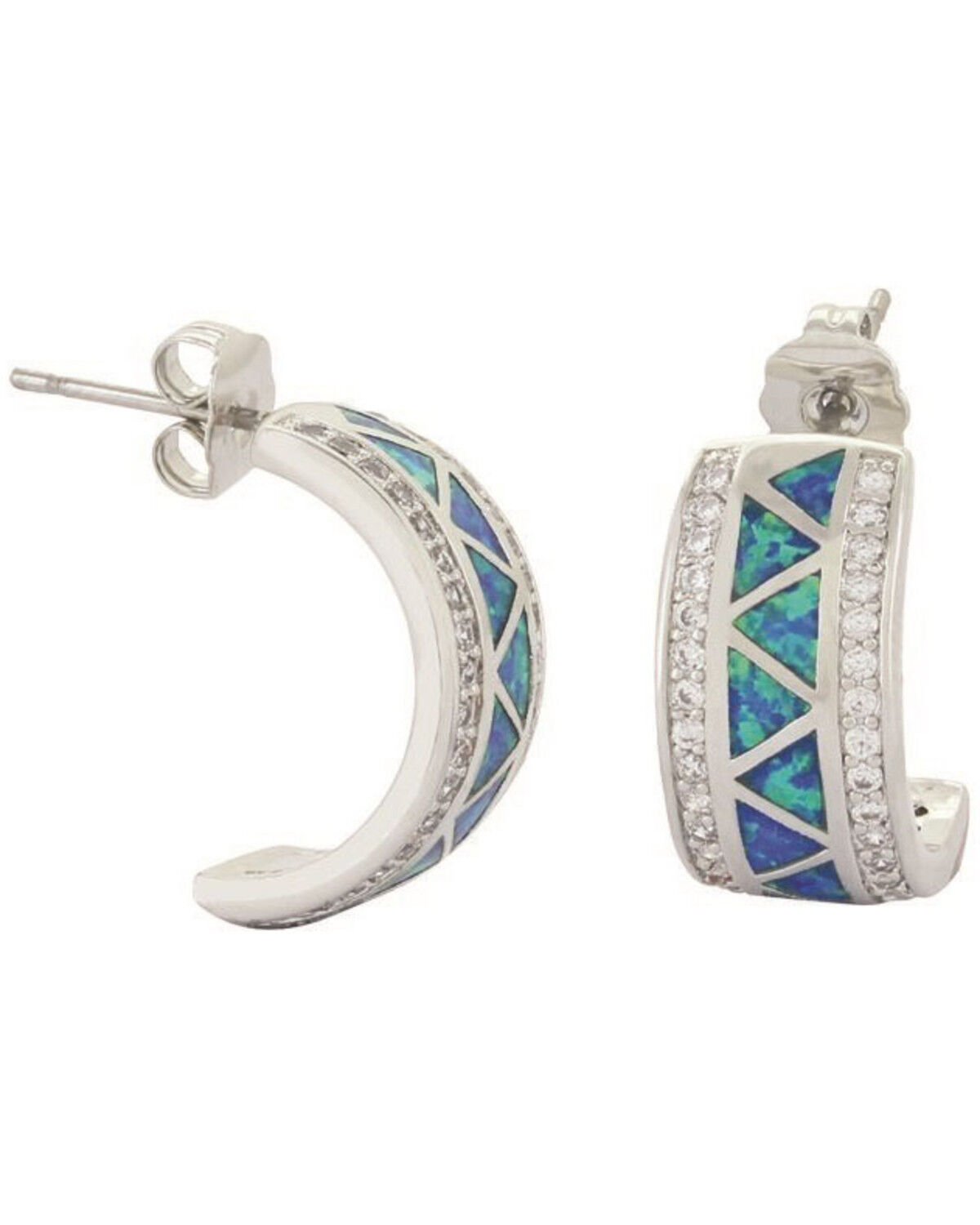 Image #1 - Montana Silversmiths Women's River Lights Walking Along The Water's Path Cuff Earrings, Silver, hi-res