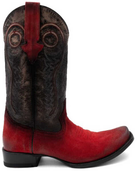 Image #2 - Ferrini Men's Roughrider Western Boots - Square Toe , Red, hi-res