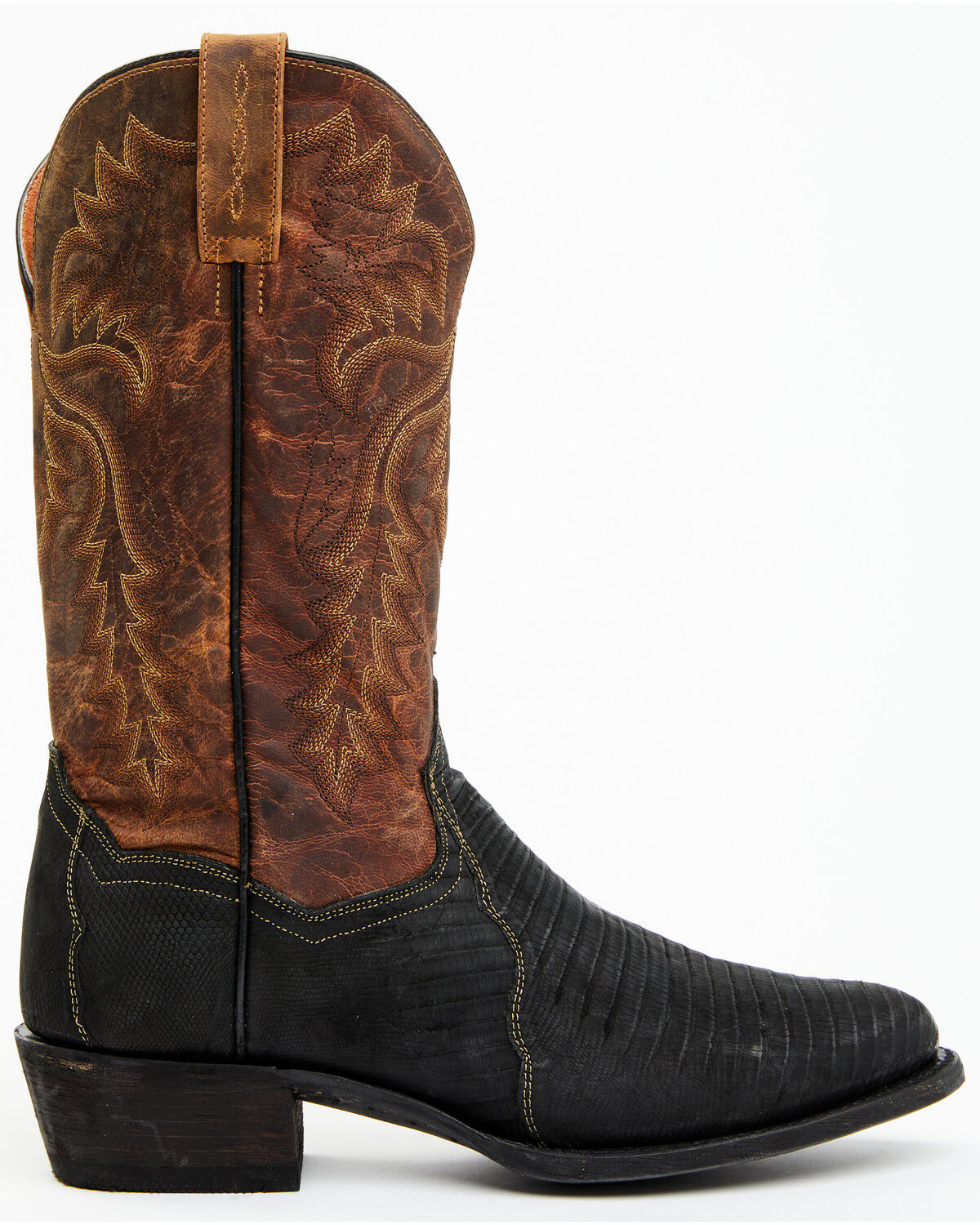 Image #2 - Dan Post Men's Winston Exotic Teju Lizard Western Boots - Round Toe, Black, hi-res