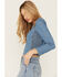 Image #2 - Levi's Women's Ophelia Corset Blouse , Dark Wash, hi-res